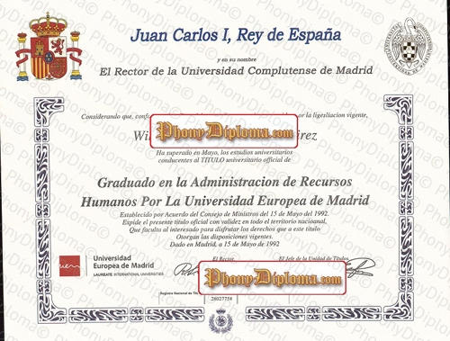 Spain Universidad Complutense De Madrid Free Sample From Phonydiploma